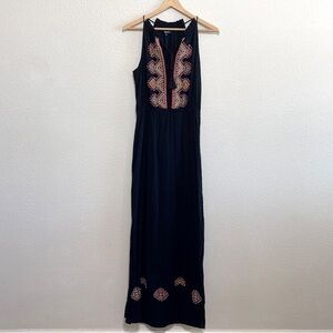 Madewell Black with Textile Stitch Kilim Dress